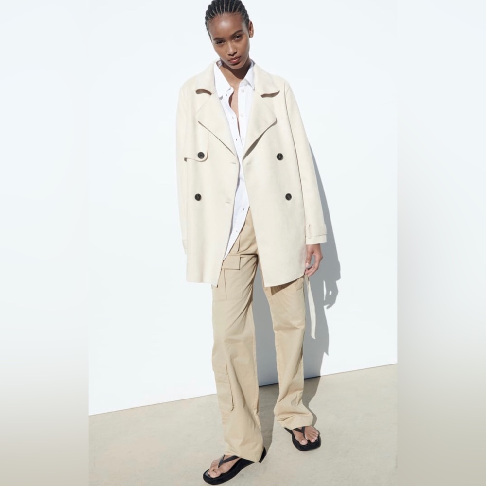 Zara Faux Suede Short Trench